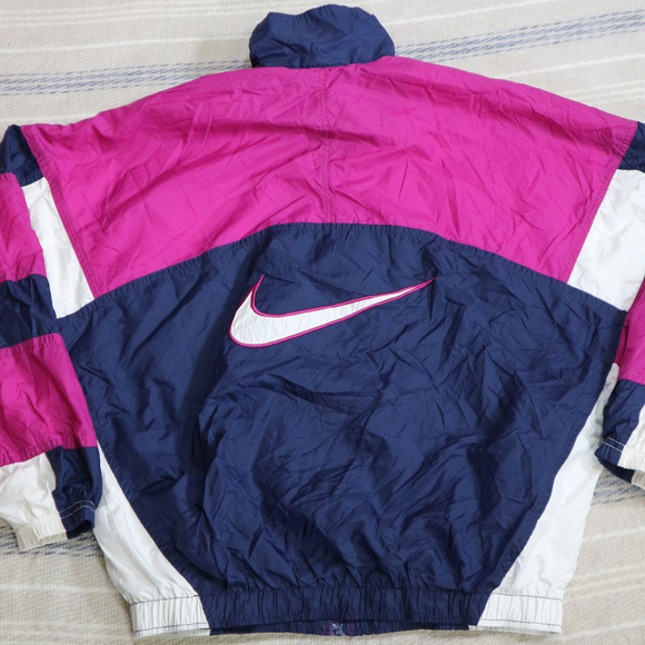 Nike Jackets & Blazers - NIKE Purple/Navy Big Back Swoosh Track Jacket VTG